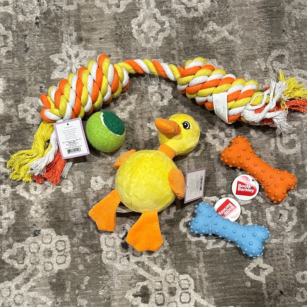 Target Vibrant Dog Toy Set - Yellow, Orange, Blue